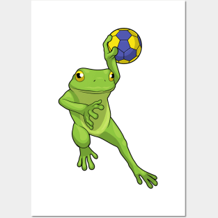 Frog Handball player Handball Posters and Art